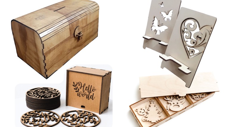 Creative laser art on MDF board for making gift items & boxes